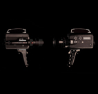 product photography black background movie camera